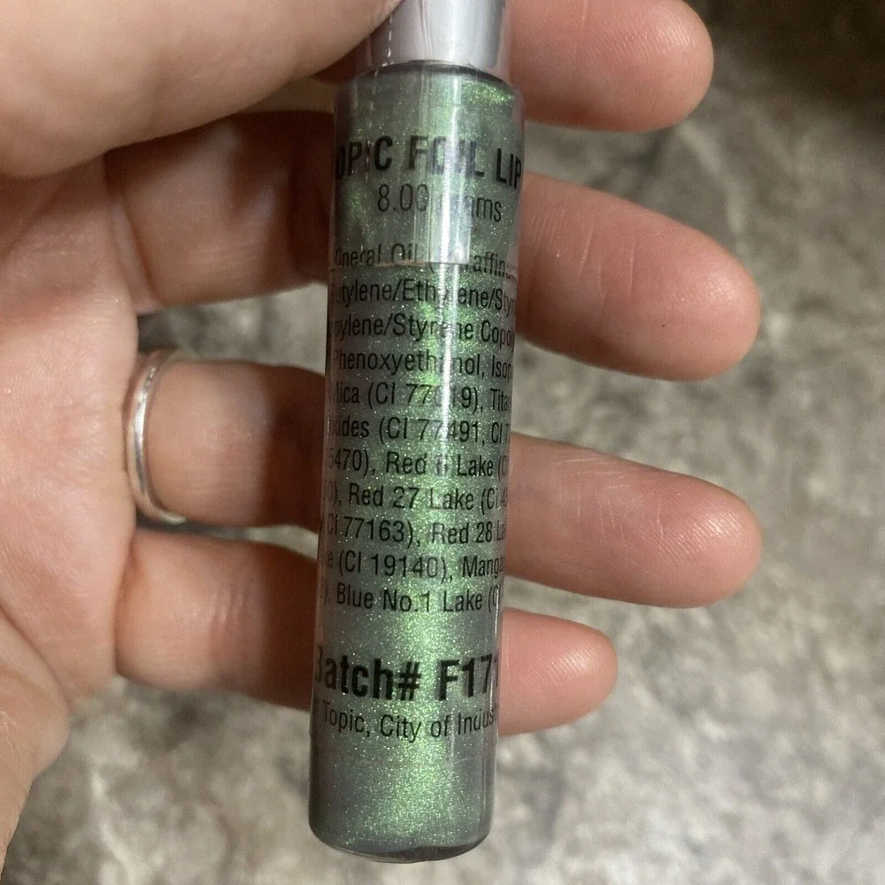 Very Rare Hot Topic Foil Lip Gloss (green‎ Shimmer) New Sealed NOS